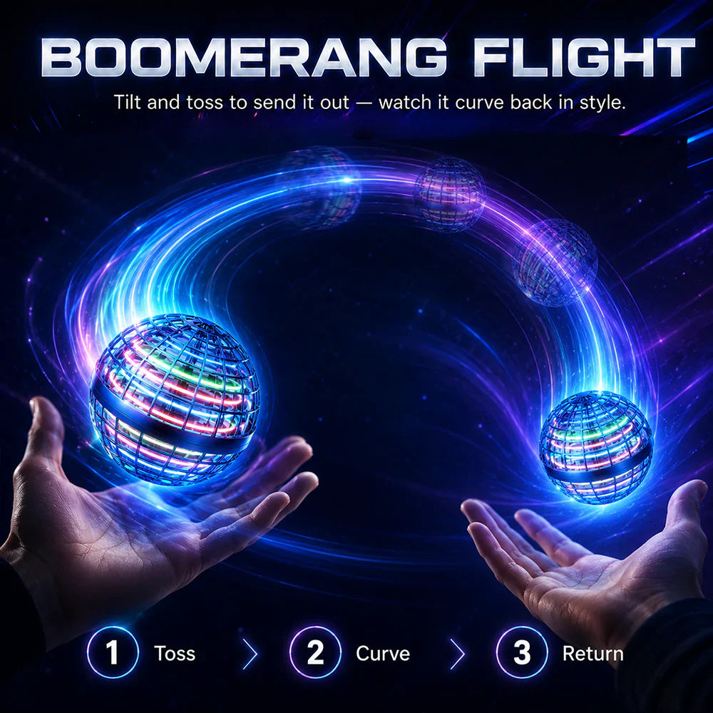 ✨ LED Flying Orb – Toss, Hover & Return Like Magic